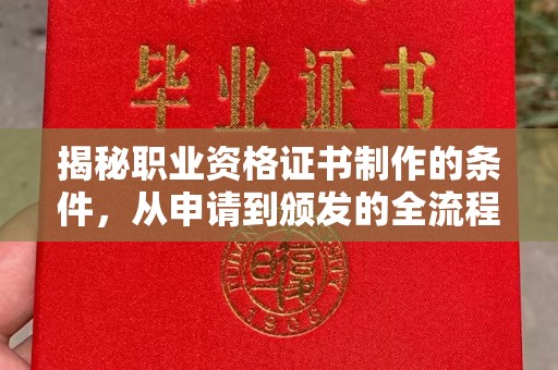 南投揭秘职业资格证书制作的条件，从申请到颁发的全流程解析